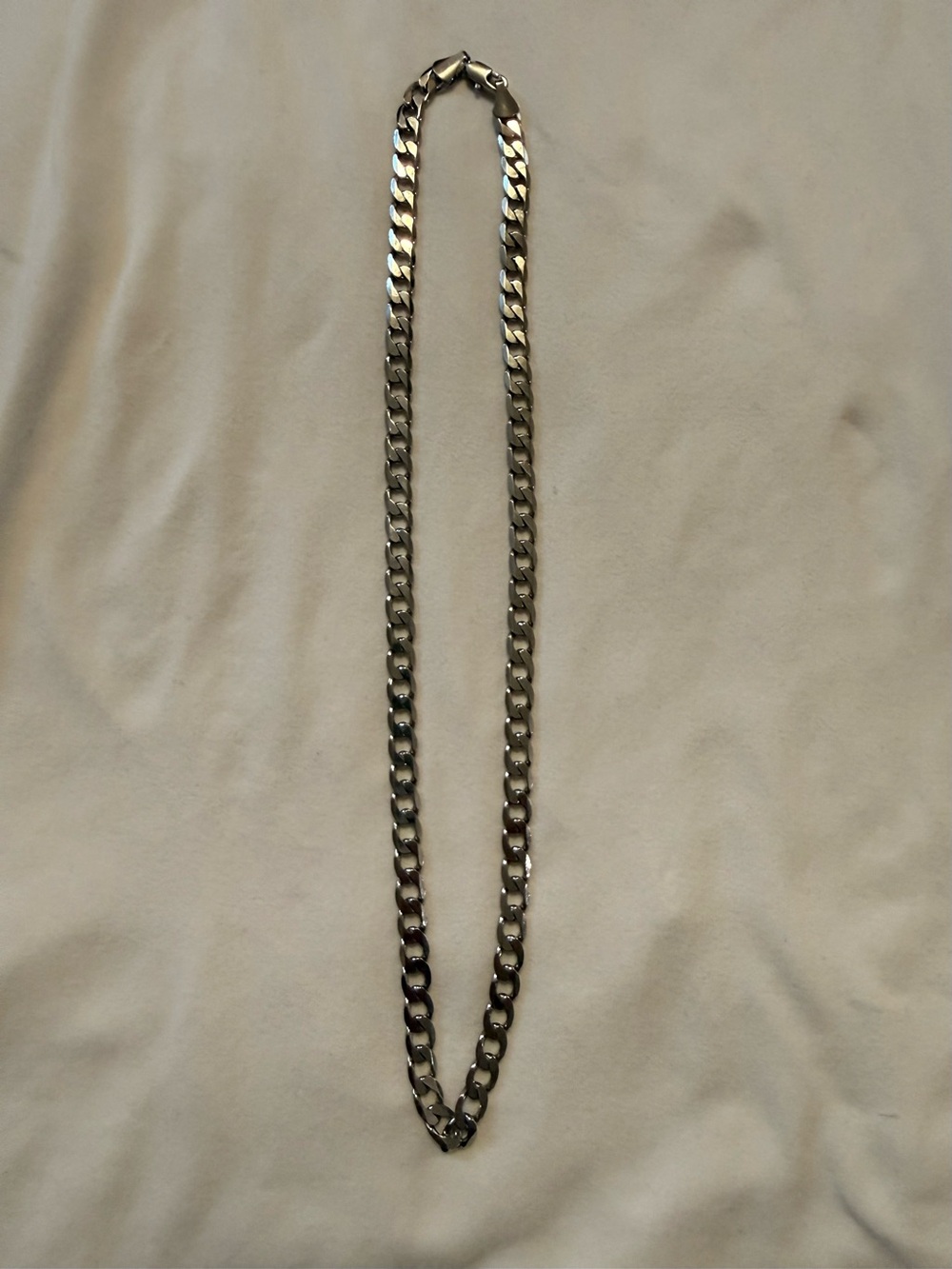 Stainless Steel Men's Curb Chain Necklace - Silver